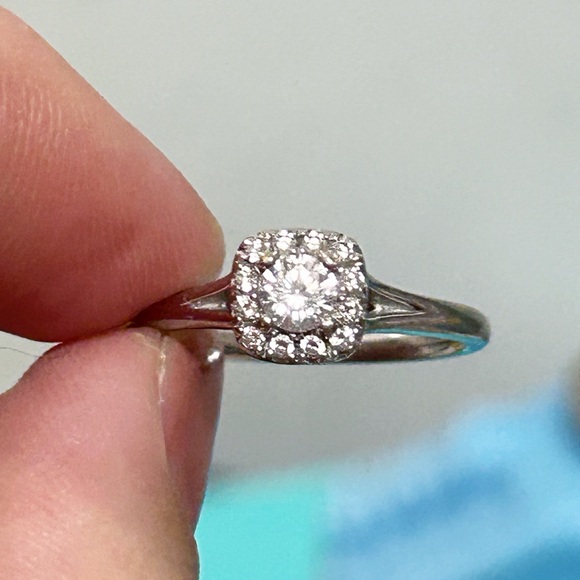 14KT White Gold Approx. 1CTW Natural Mined Diamond Cushion Halo Engagement Ring - Picture 5 of 12